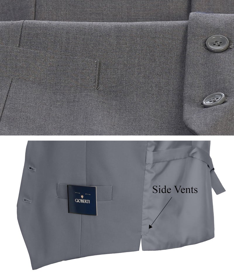 Gioberti Men's Formal Suit Vest Fit for Business or Casual Dress, Gray, 5X-Large - Image 4